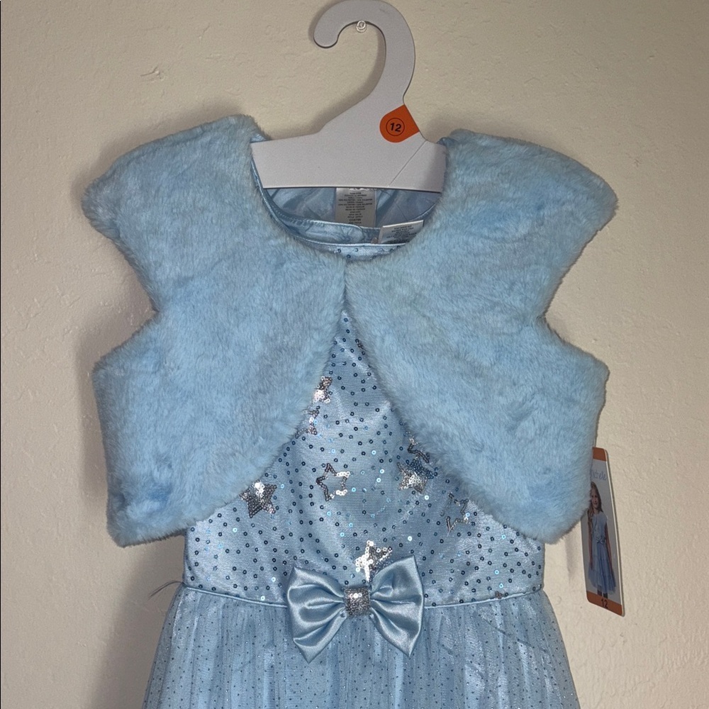 Jona Michelle Sky Blue Tulle Dress with Bow - Picture 6 of 6